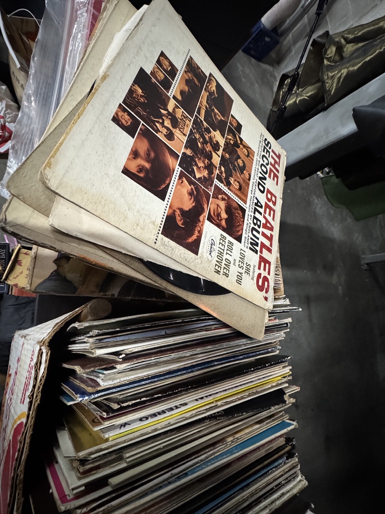 A stack of vintage records waiting to be rediscovered